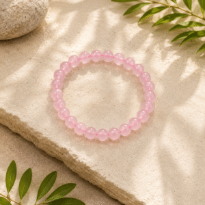 Natural Rose Quartz Crystal Bracelet | Healing Love Stone Beaded Bracelet