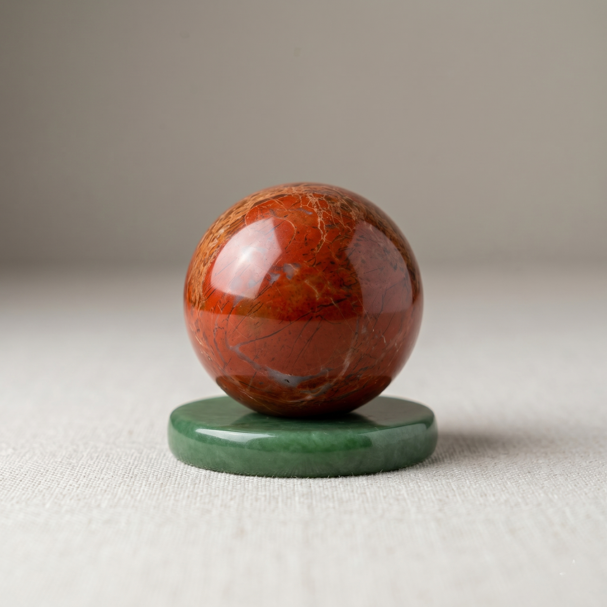Natural Red Jasper Crystal Sphere / Red Jasper Healing Ball for Grounding & Protection - Image 2