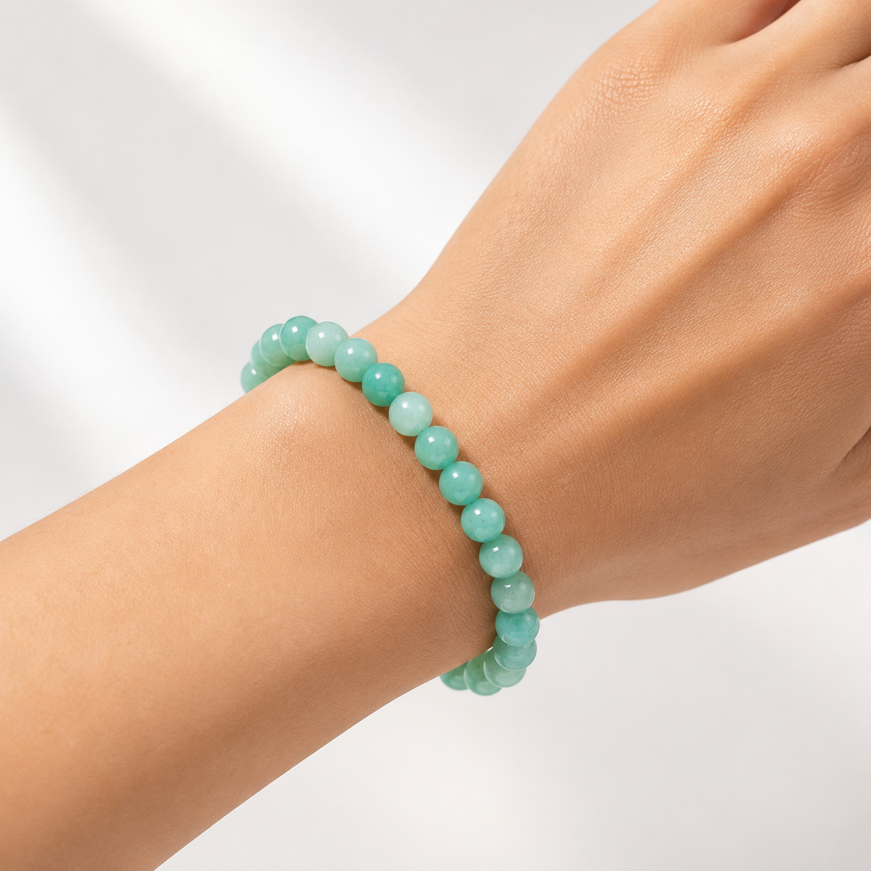 Natural Amazonite Beaded Bracelet | Handmade Healing Crystal Bracelet for Calm & Balance - Image 3