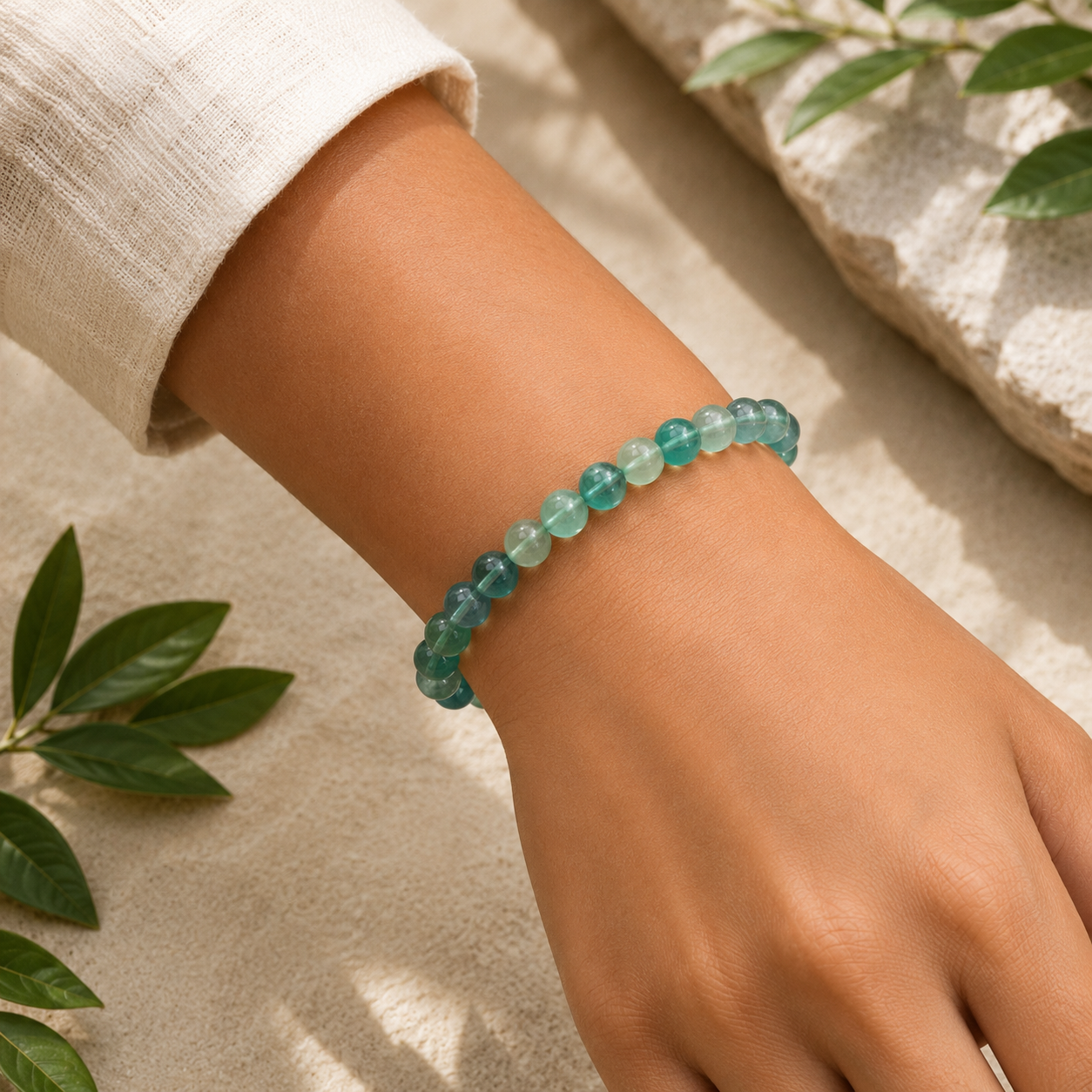 Natural Kyanite Beaded Bracelet | Handmade Healing Crystal Bracelet for Calm & Communication - Image 3