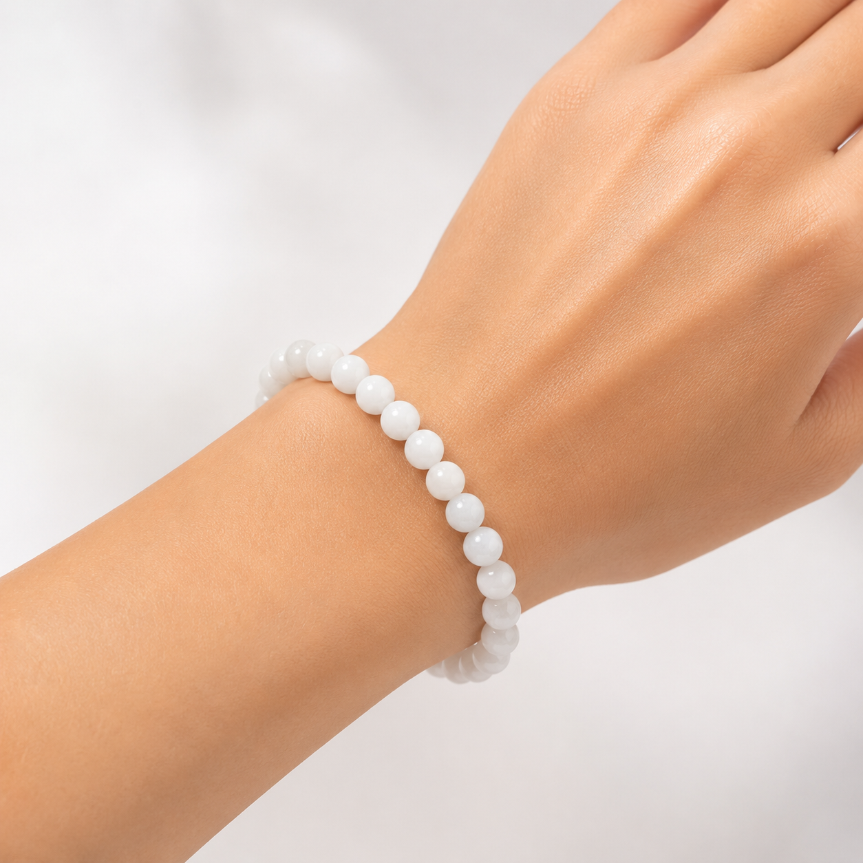 Natural White Kyanite Beaded Bracelet | Handmade Healing Crystal Bracelet for Peace & Clarity - Image 3