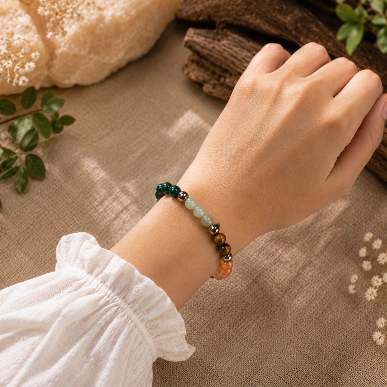 Natural Multi-Stone Healing Crystal Bracelet | 7 Chakra Energy Bracelet - Image 3