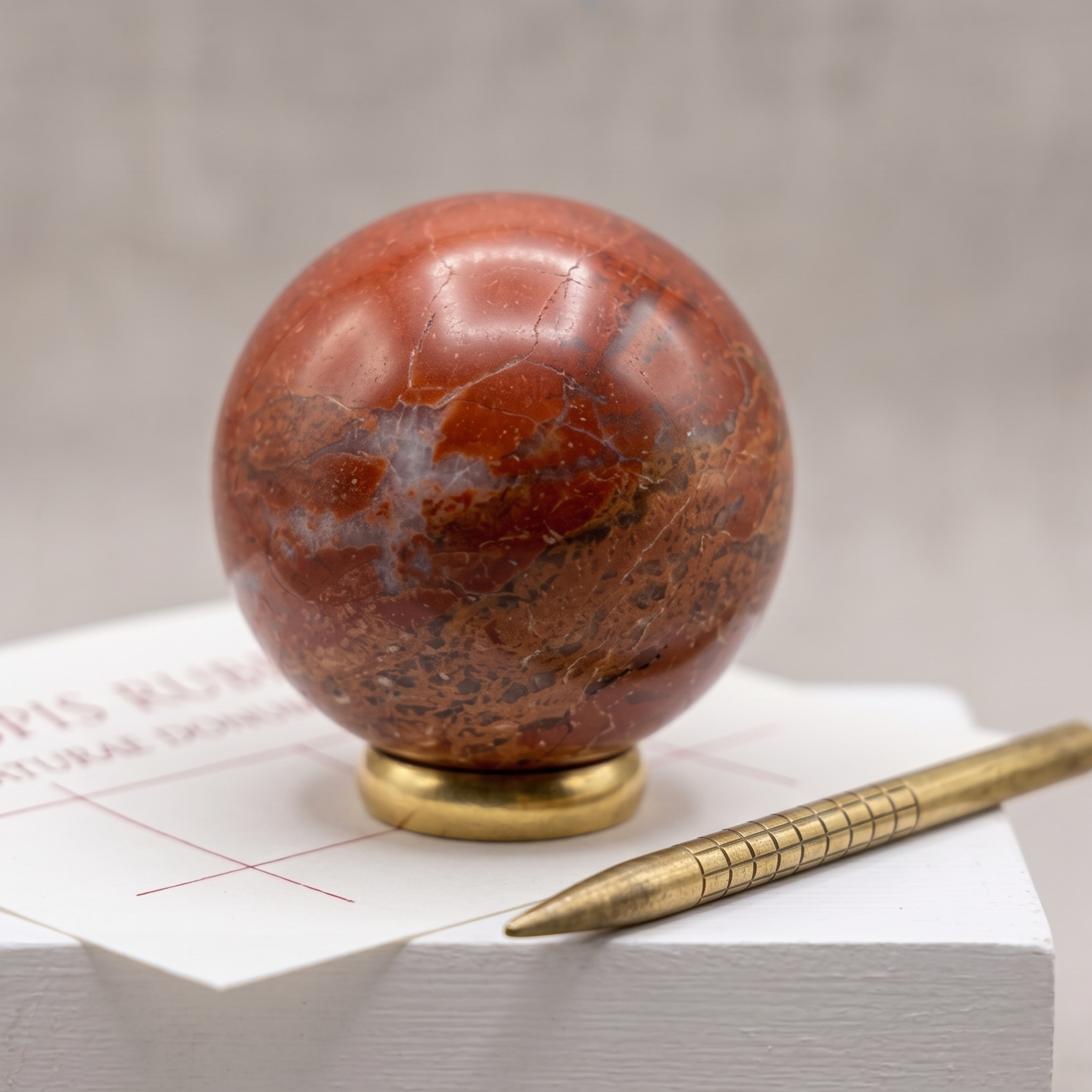 Natural Red Jasper Crystal Sphere / Red Jasper Healing Ball for Grounding & Protection