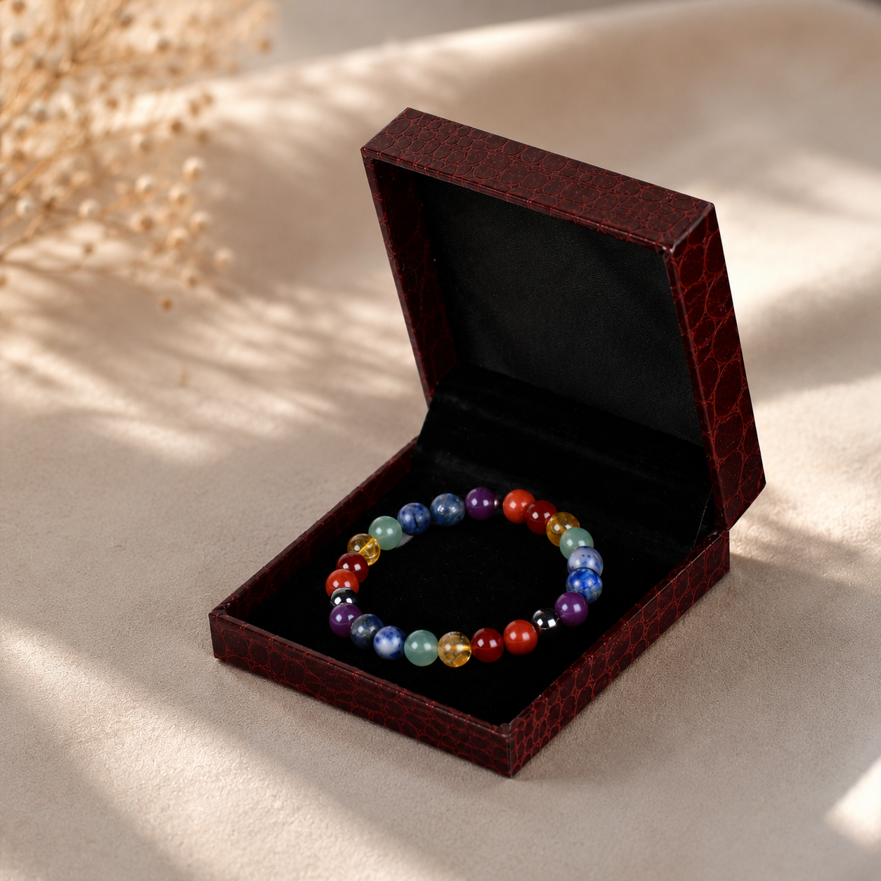 Natural 7 Chakra Healing Bracelet | Handmade Multi-Stone Crystal Beaded Bracelet for Balance & Energy - Image 4