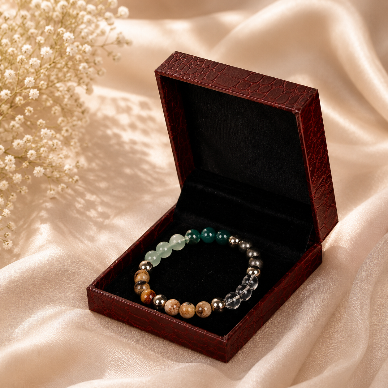 Natural Multi-Stone Healing Crystal Bracelet | 7 Chakra Energy Bracelet - Image 4