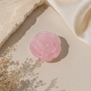 Natural Rose Quartz Crystal Rose Flower Carving | Original Healing Stone for Love & Harmony