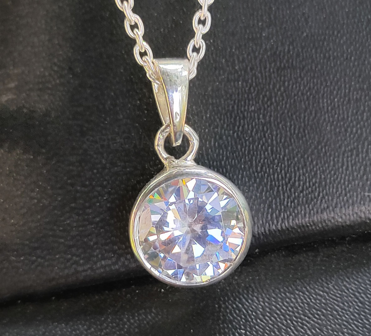 Natural Diamond Solitaire Pendant Necklace - Image 2