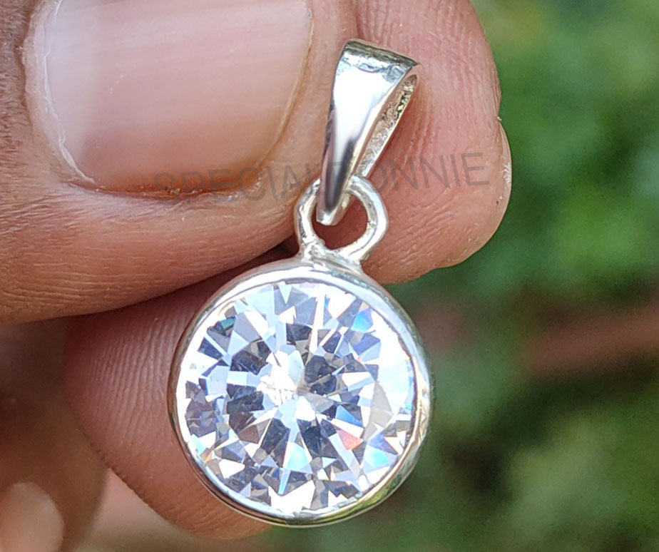 Natural Diamond Solitaire Pendant Necklace
