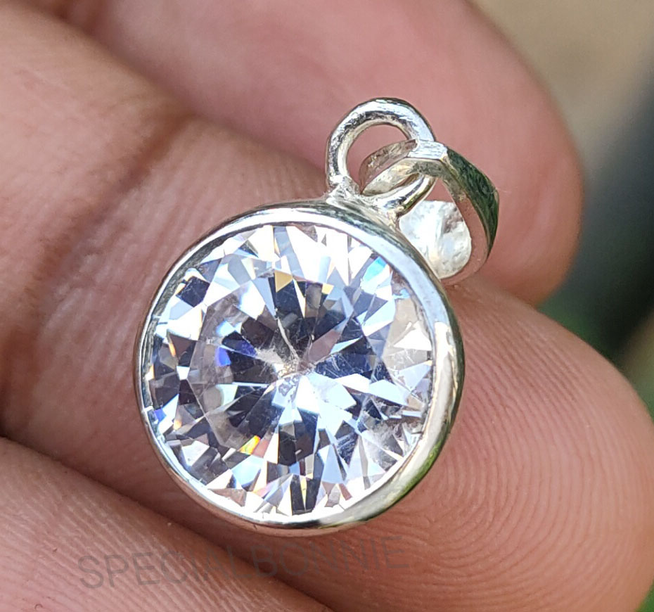 Natural Diamond Solitaire Pendant Necklace - Image 5