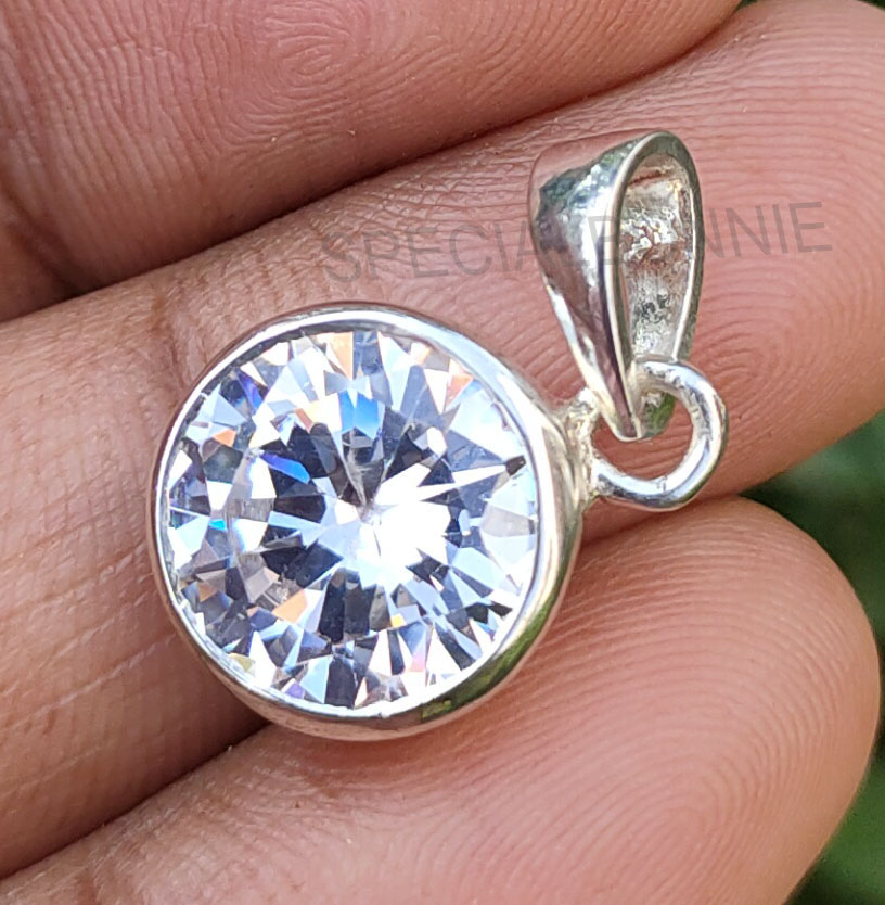 Natural Diamond Solitaire Pendant Necklace - Image 7