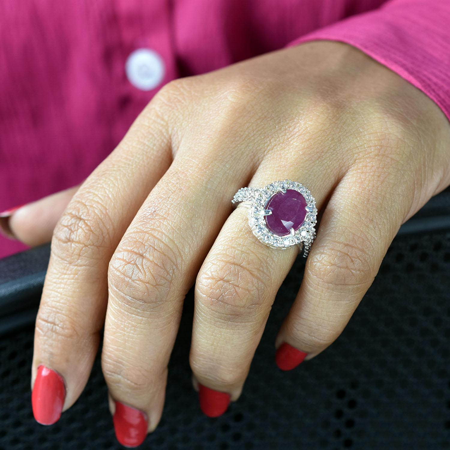 Natural Ruby (Manik) Gemstone Ring | Oval Cut Ruby Silver Ring | Handmade Healing & Astrology Jewelry - Image 5