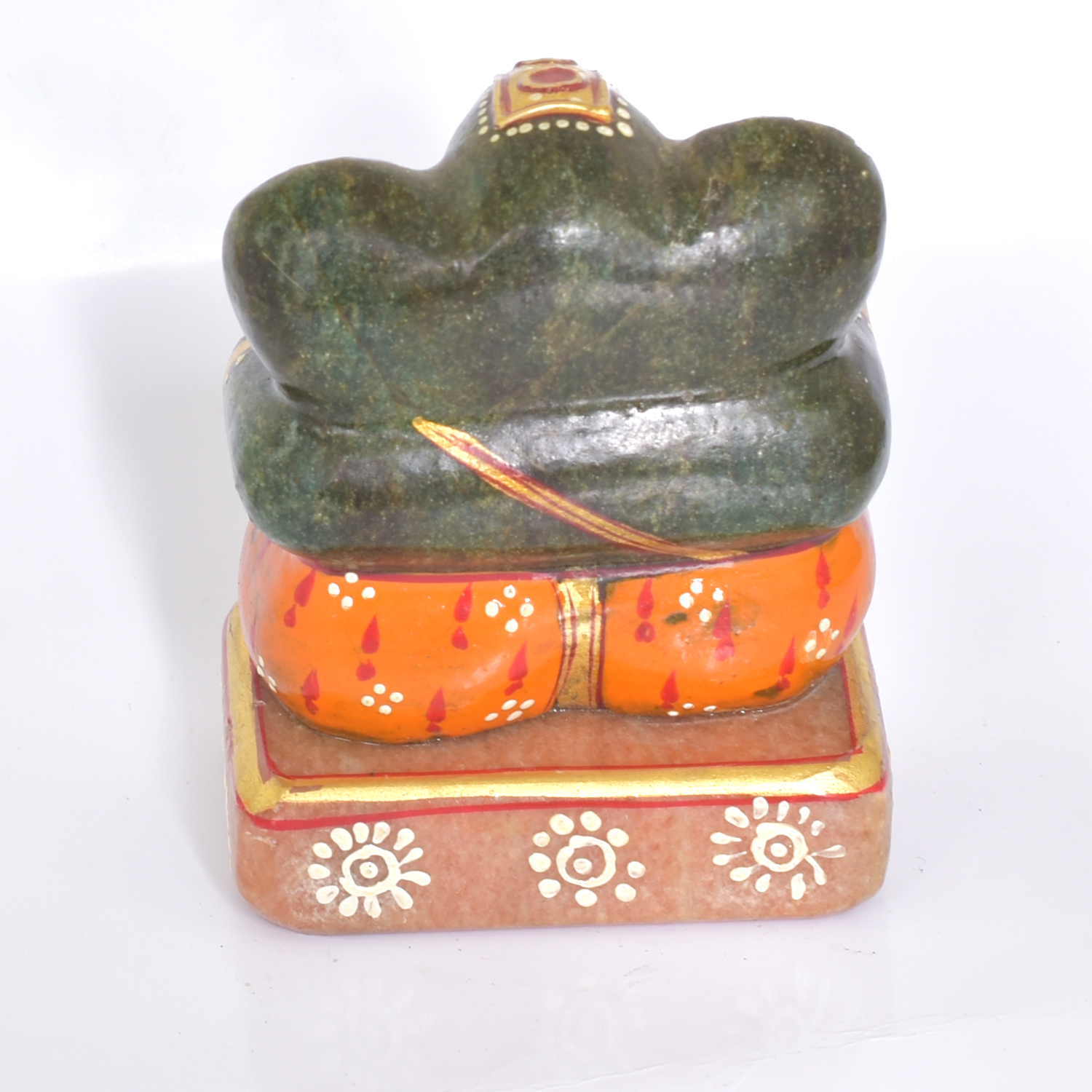 Natural Green Stone Hand-Painted Ganesha Idol (Healing Crystal Murti) - Image 4