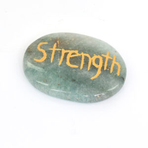 Green Aventurine Engraved Healing Stone: "Strength"