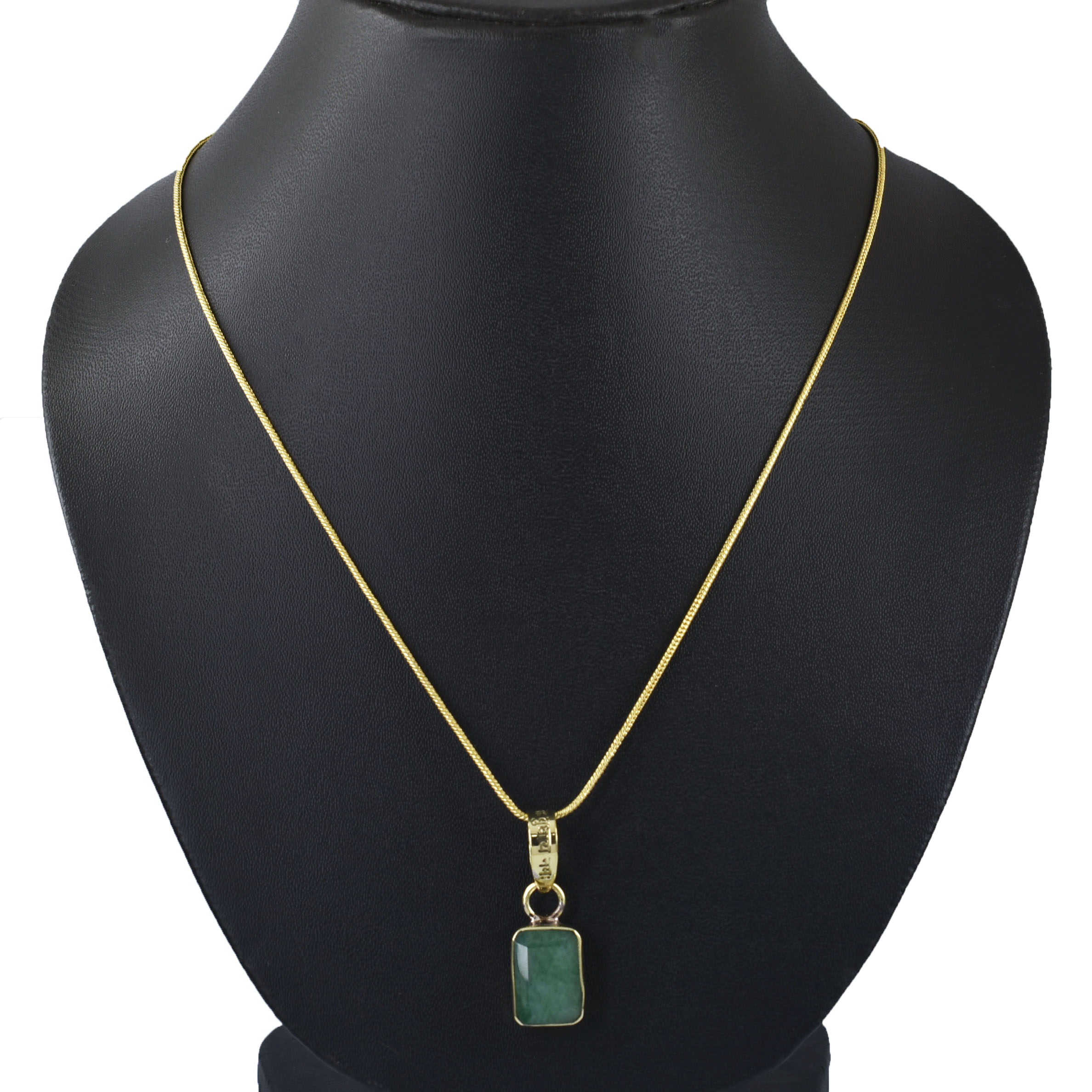 Natural Emerald Pendant with Gold-Tone Chain | Rectangular Gemstone Pendant – 8.35 CT | 3.70 Grams - Image 4