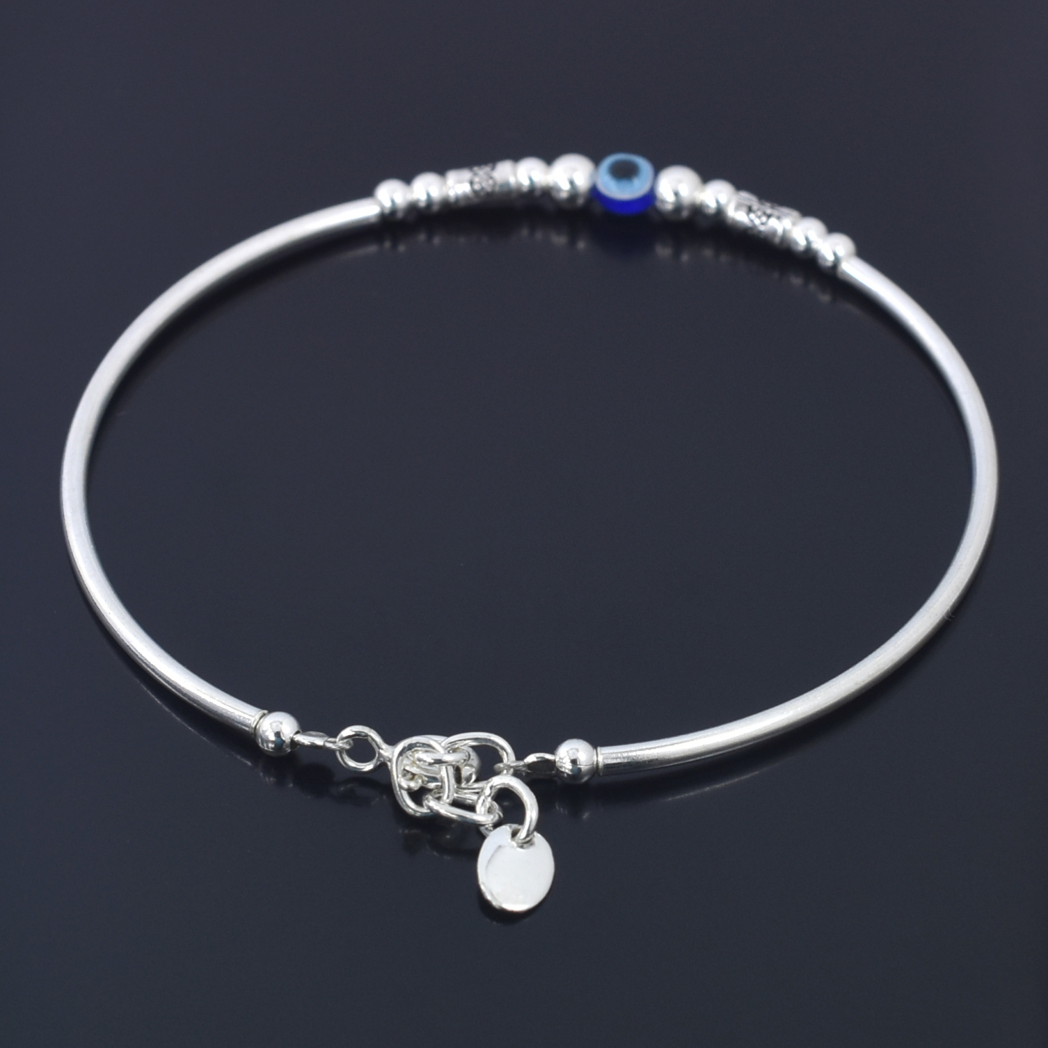 925 Sterling Silver Evil Eye Protection Bracelet | Blue Nazar Bead Adjustable Bracelet for Positive Energy - Image 3
