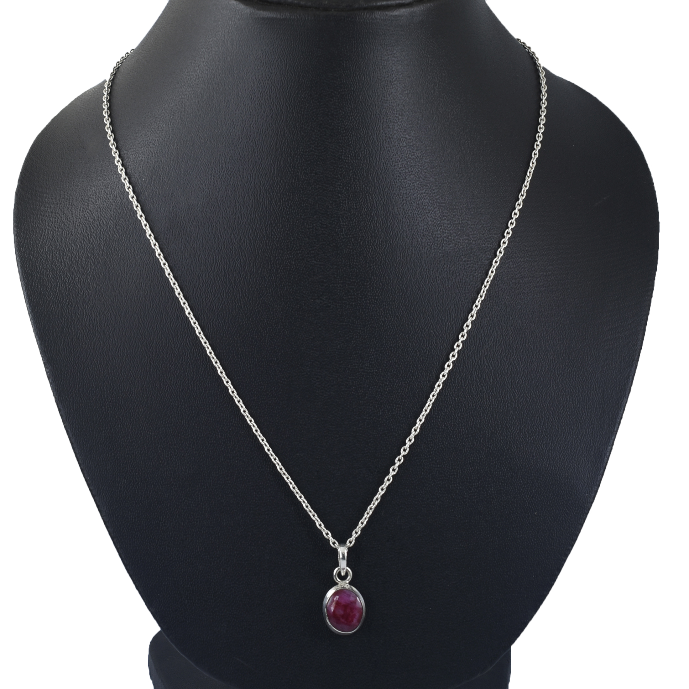 Natural Ruby (Manik) Gemstone Pendant in 925 Sterling Silver - Image 2