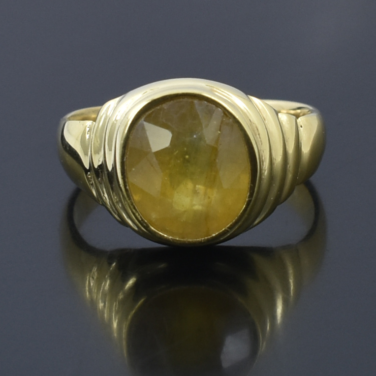 Natural Golden Sapphire (Yellow Sapphire) Gemstone Ring – 4.13 Ct | 7.15 Grams - Image 3