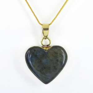 Natural Labradorite Heart Shape Gemstone Pendant – 20 CT | 10.30 Grams