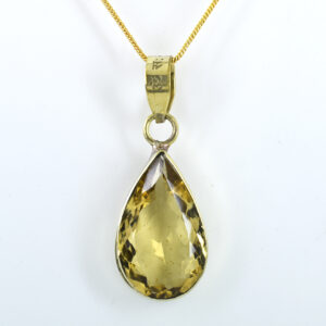 Natural Golden Citrine Gemstone Pendant – 12.30 Ct | 7.63 Grams
