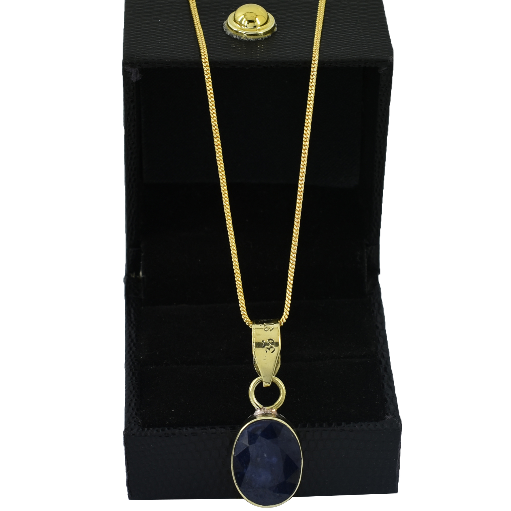 Natural Blue Sapphire (Neelam) Oval Pendant – 9 Ct Gemstone Pendant | 4.77 Grams - Image 2