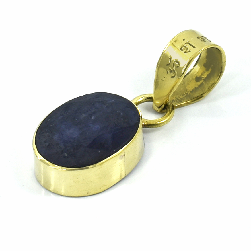 Natural Blue Sapphire (Neelam) Oval Pendant – 9 Ct Gemstone Pendant | 4.77 Grams - Image 7