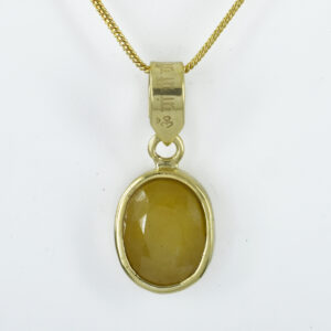 Natural Yellow Sapphire (Pukhraj) Gemstone Pendant – 11 Carat | 5.46 Grams