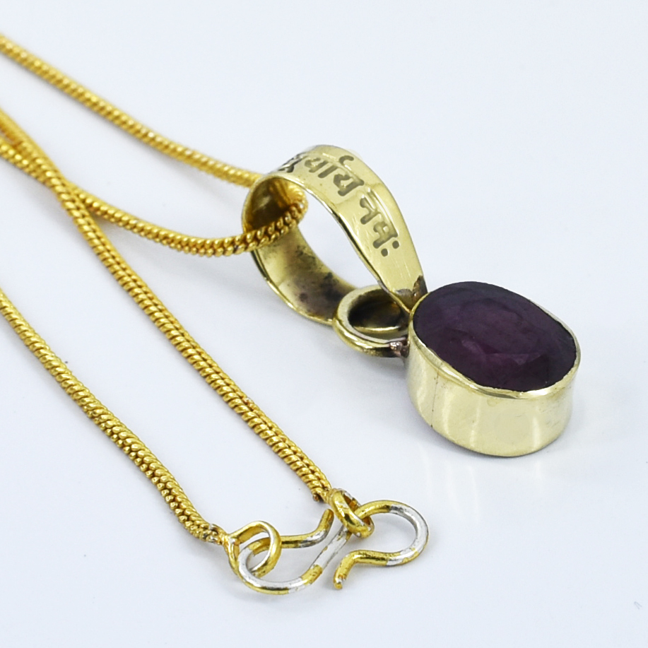 Natural Ruby (Manik) Gemstone Pendant – 4 CT | 2.66 Grams - Image 4