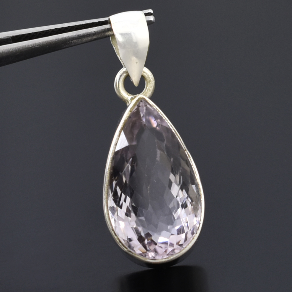 Elegant Pear-Cut Natural Amethyst Pendant in Sterling Silver - Image 6