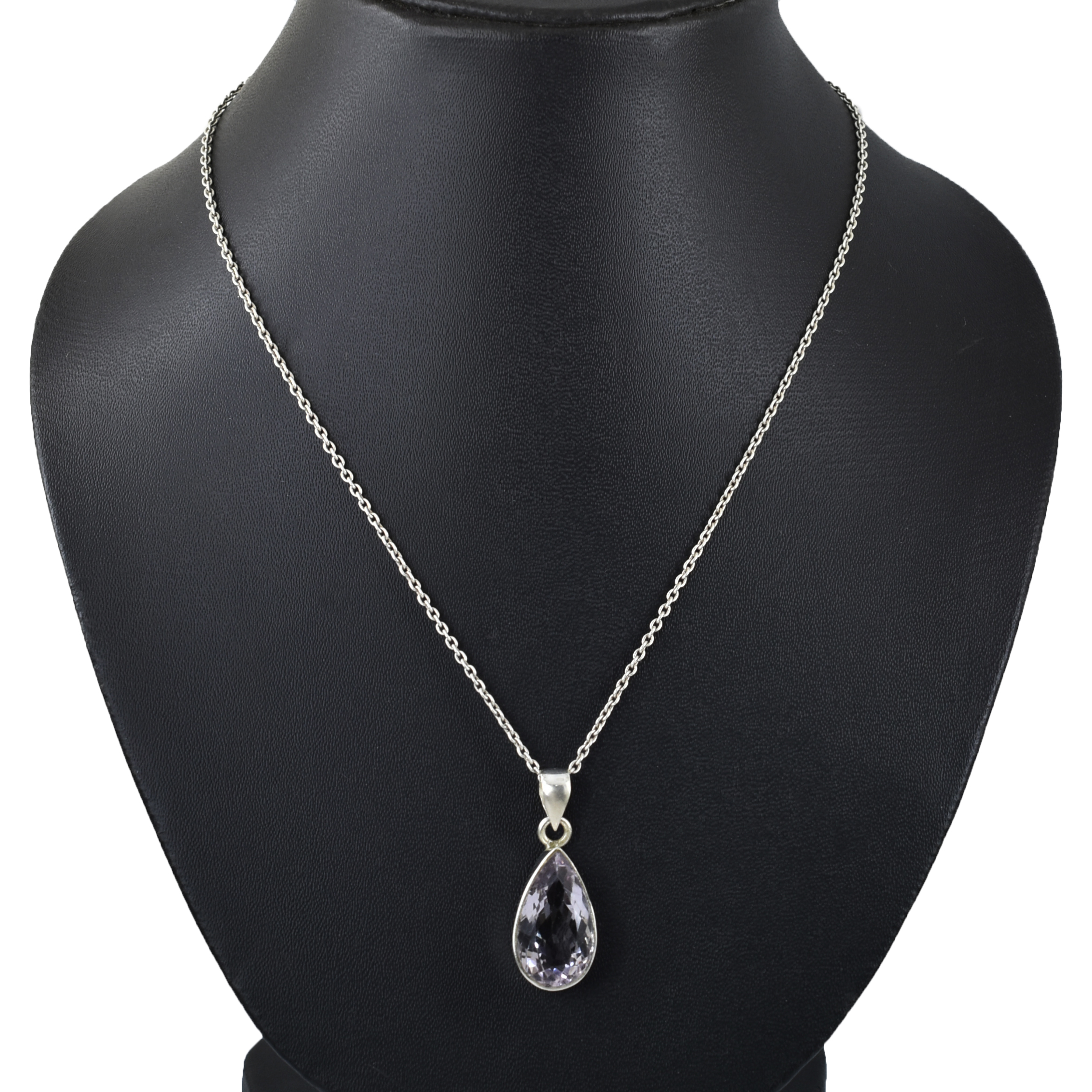 Elegant Pear-Cut Natural Amethyst Pendant in Sterling Silver - Image 5