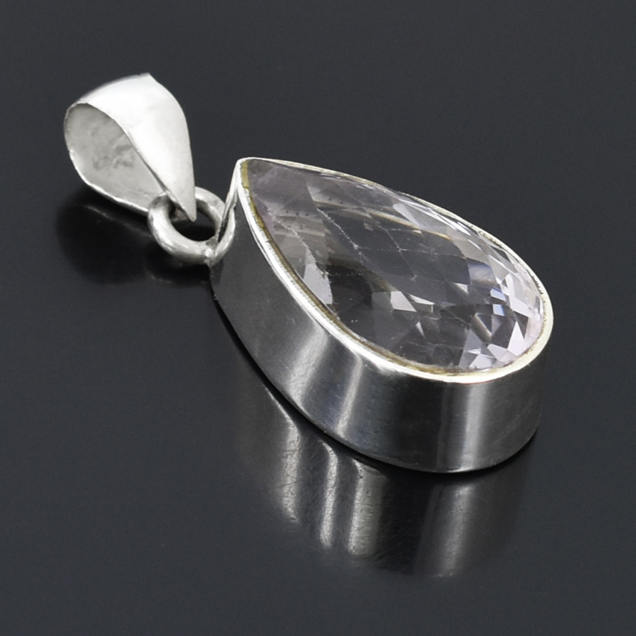 Elegant Pear-Cut Natural Amethyst Pendant in Sterling Silver - Image 7