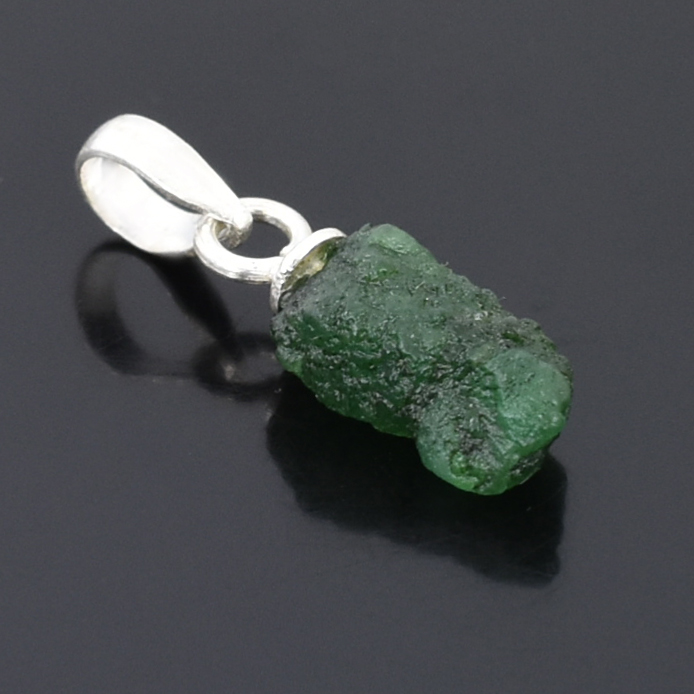 Raw Natural Emerald (Panna) Pendant in Sterling Silver - Image 7