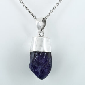 Natural Raw Amethyst Crystal Pendant Necklace