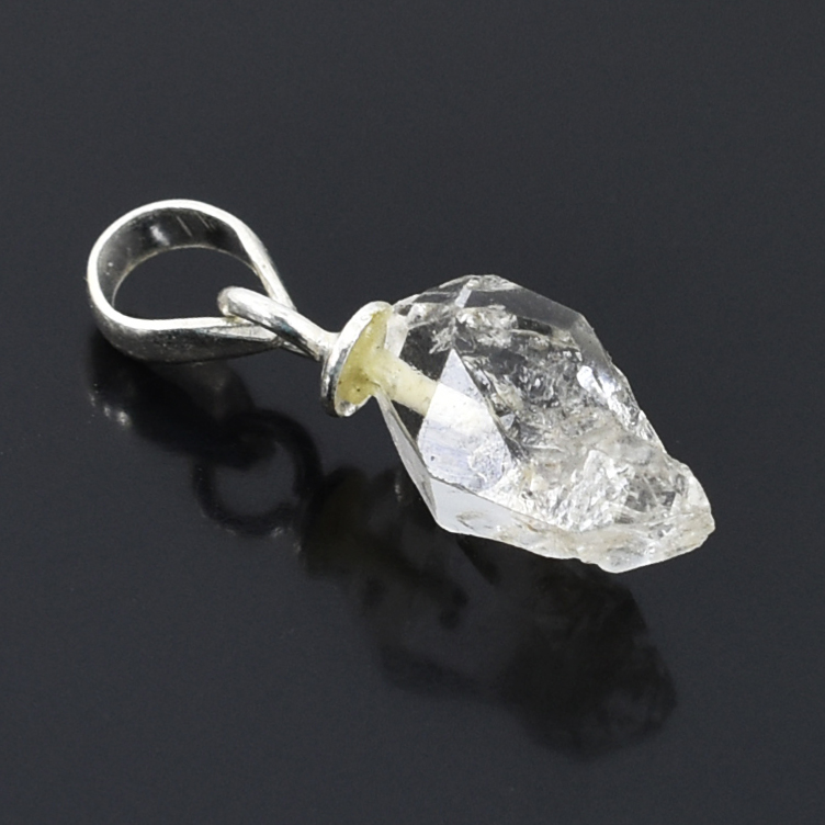 Natural Herkimer Diamond Quartz Pendant Necklace – Raw Healing Crystal Pendant - Image 7