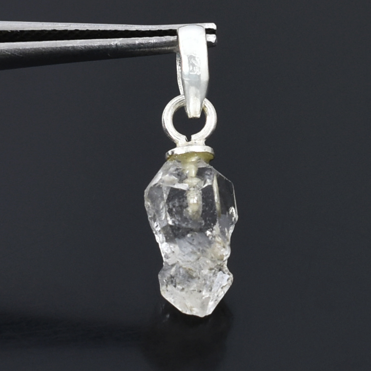 Natural Herkimer Diamond Quartz Pendant Necklace – Raw Healing Crystal Pendant - Image 6