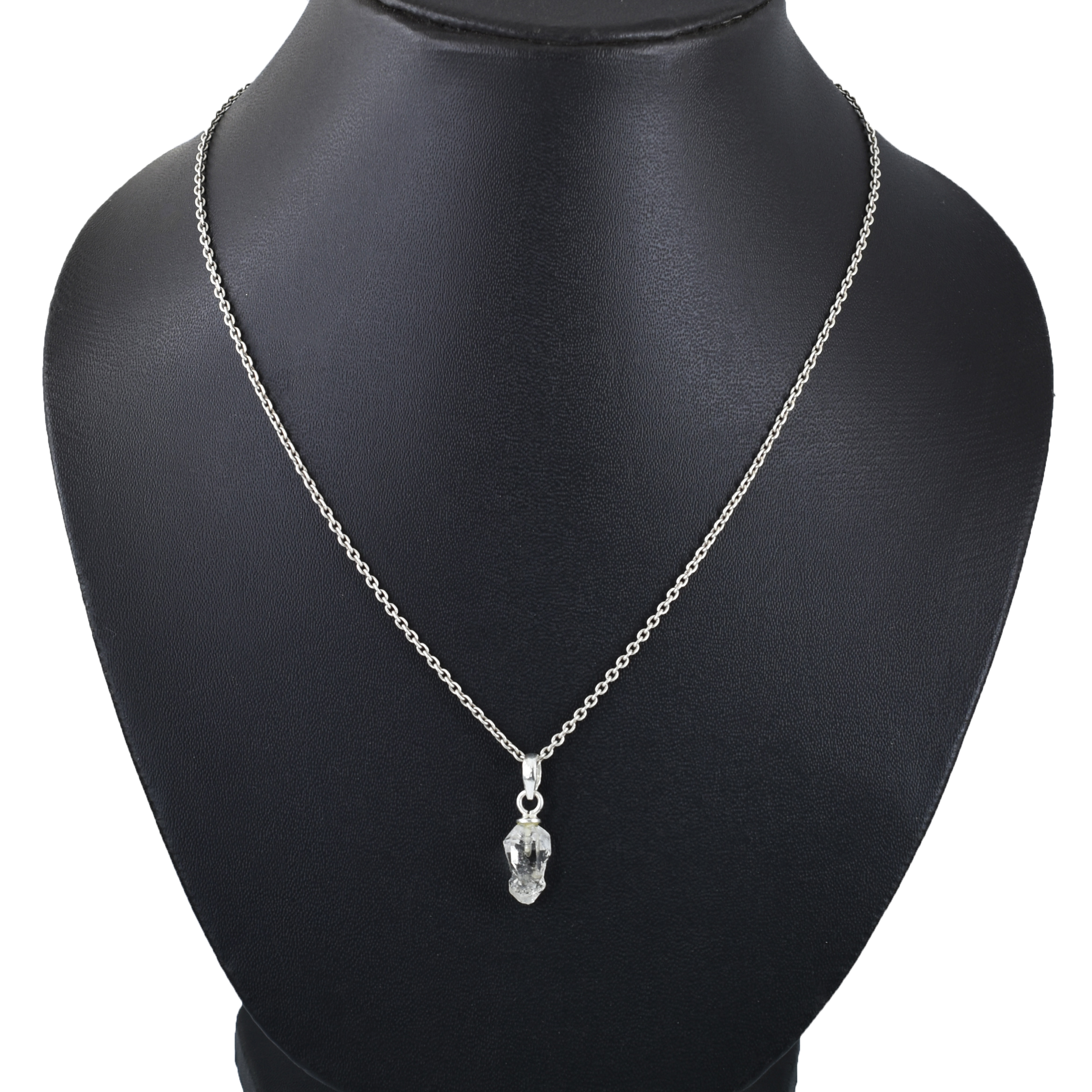 Natural Herkimer Diamond Quartz Pendant Necklace – Raw Healing Crystal Pendant - Image 2