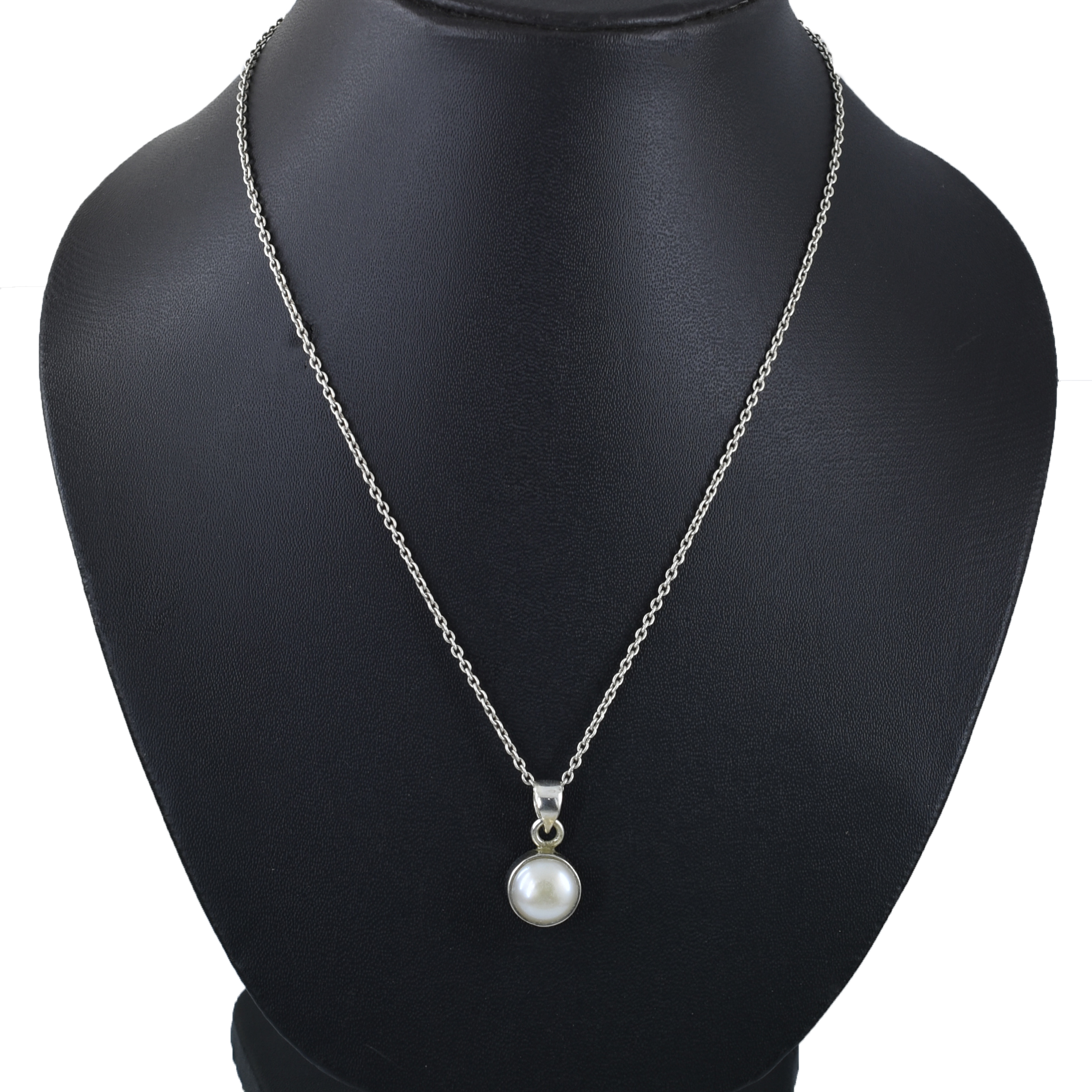 Elegant Natural Pearl (Moti) Pendant in Sterling Silver - Image 6