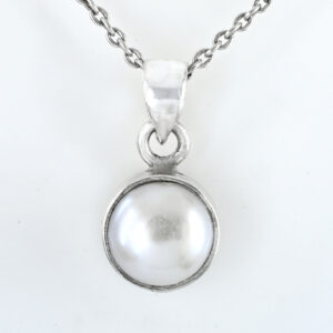 Elegant Natural Pearl (Moti) Pendant in Sterling Silver