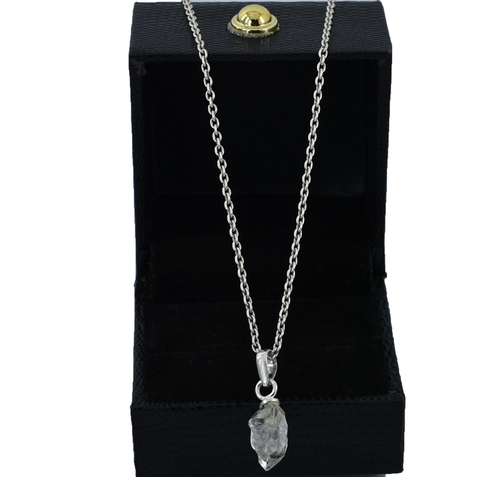 Natural Herkimer Diamond Quartz Crystal Pendant - Image 2