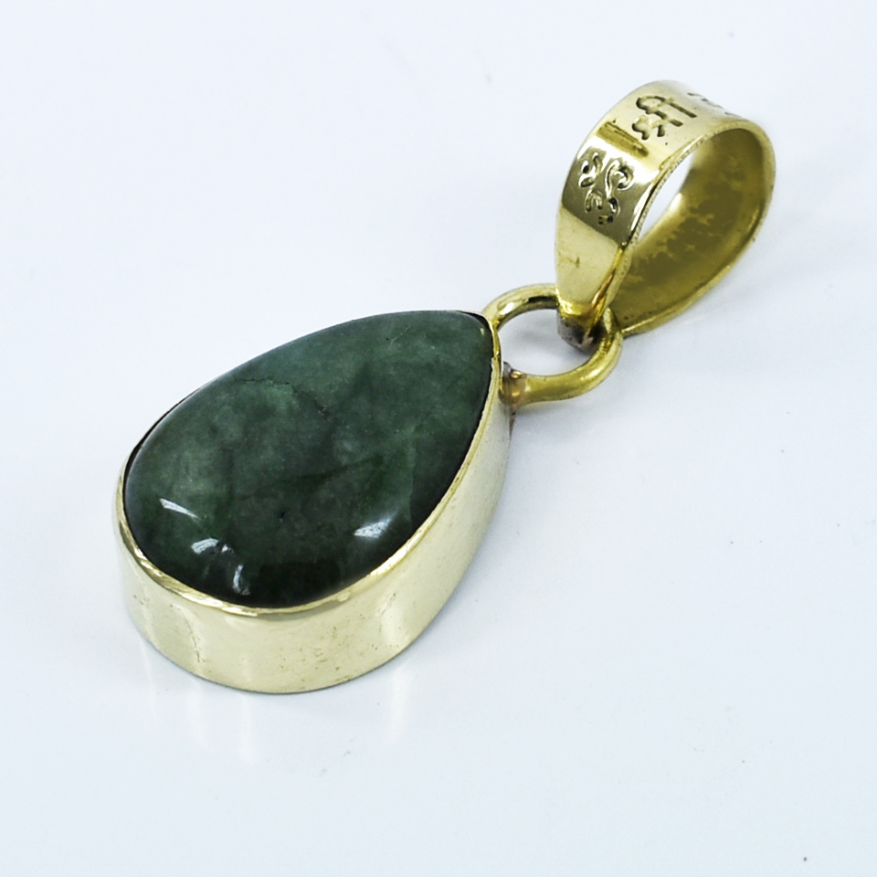 Premium Natural Emerald (Panna) Pendant in Gold-Plated Setting - Image 6