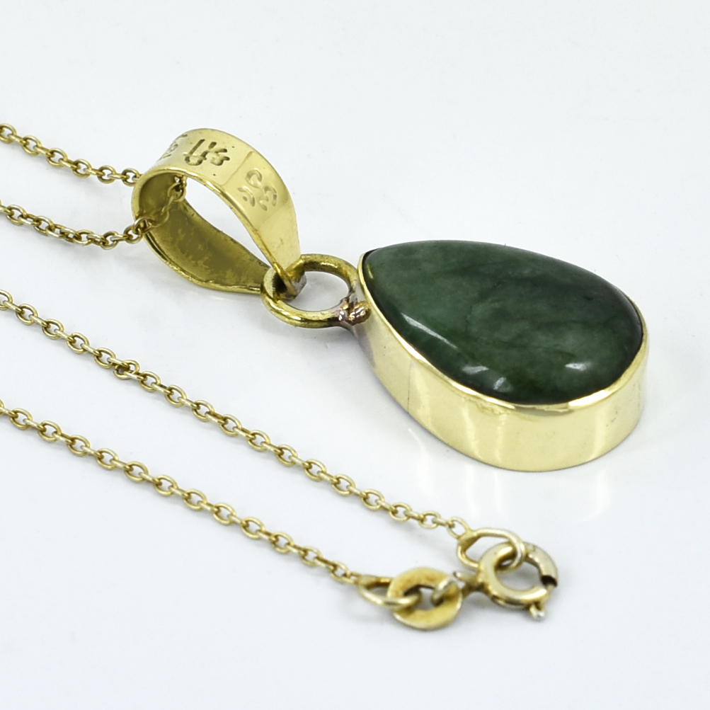 Premium Natural Emerald (Panna) Pendant in Gold-Plated Setting - Image 5