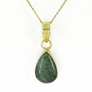 Premium Natural Emerald (Panna) Pendant in Gold-Plated Setting