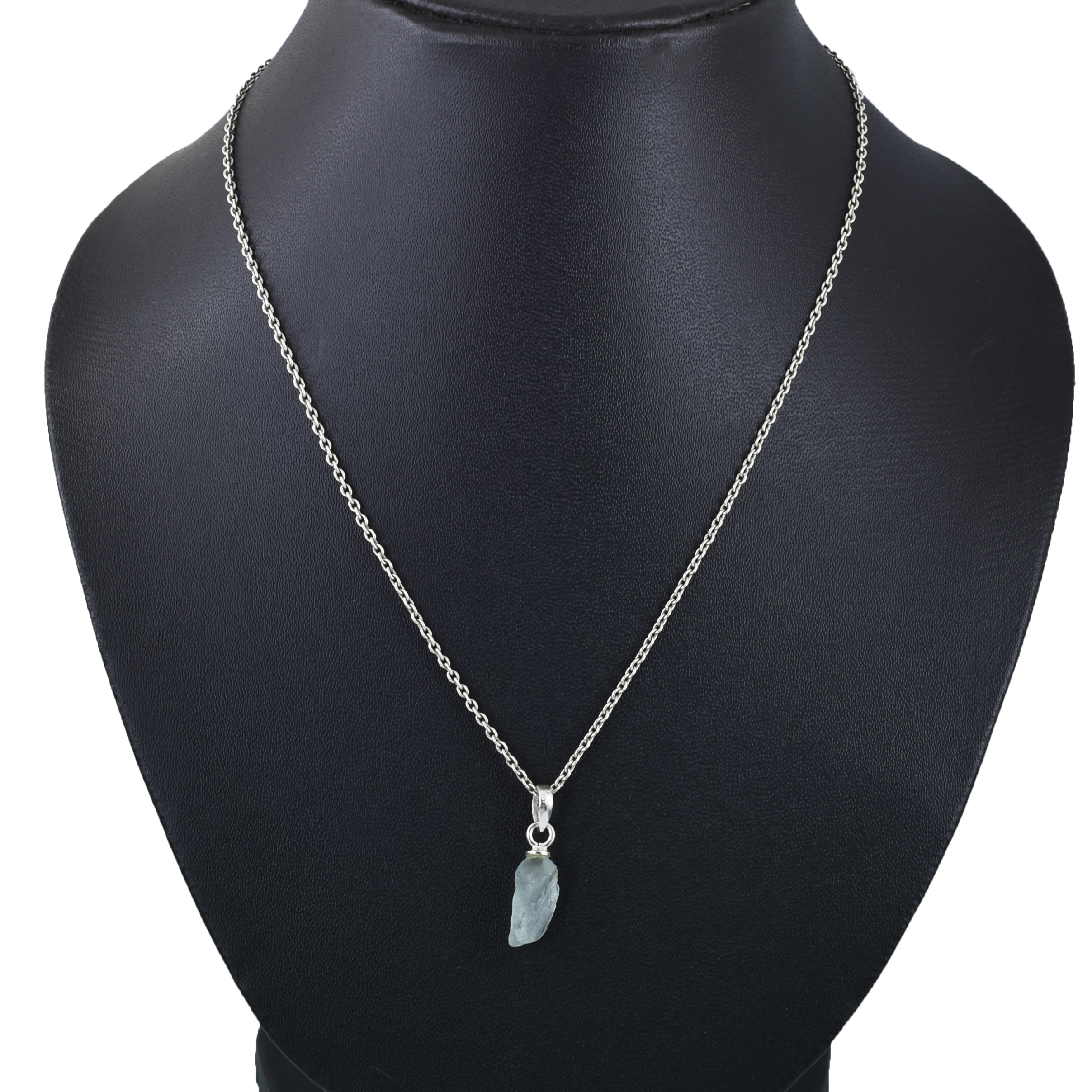 Natural Aquamarine Raw Crystal Pendant Necklace – Healing Gemstone Pendant - Image 5