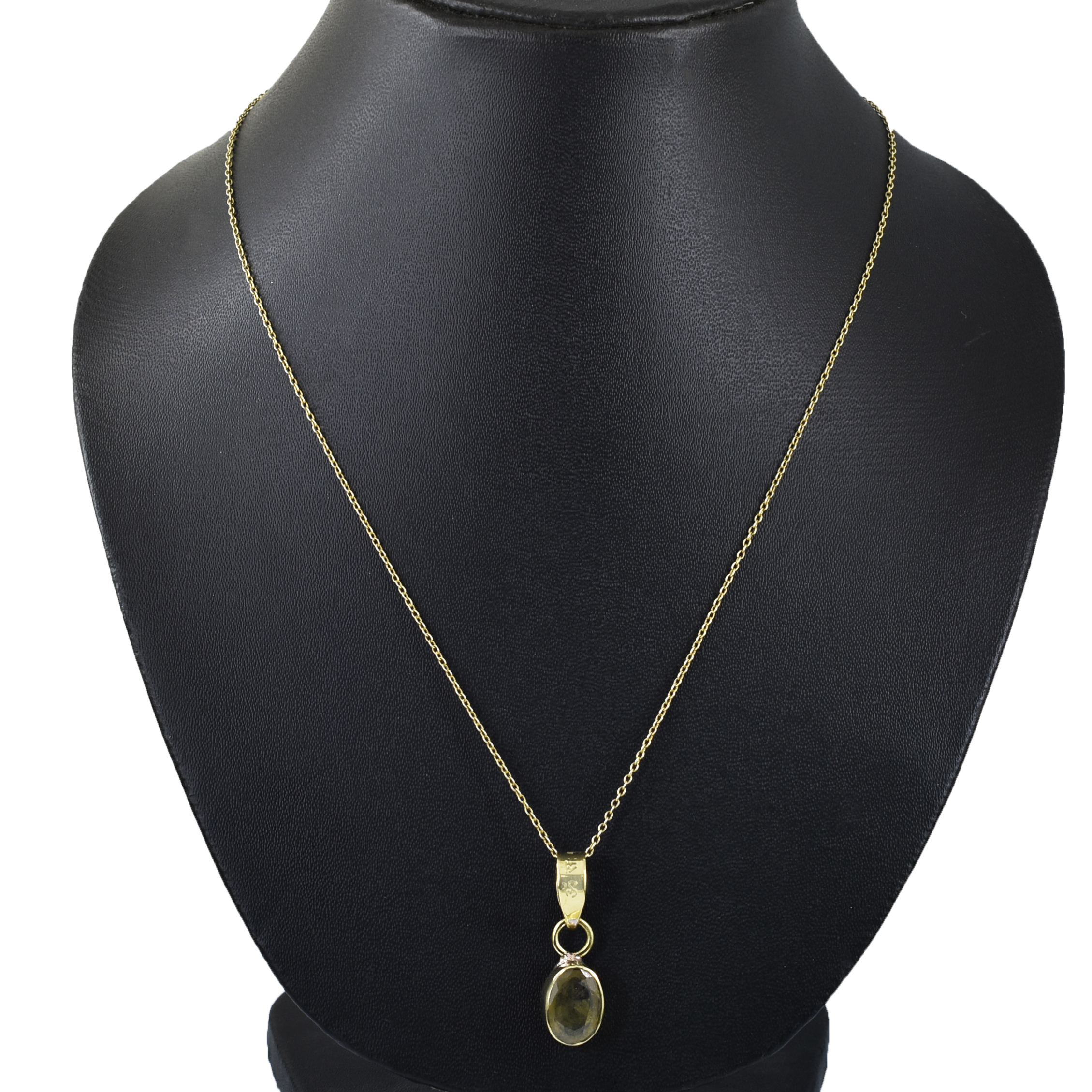 Premium Natural Yellow Sapphire (Pukhraj) Pendant in Gold-Plated Setting - Image 6