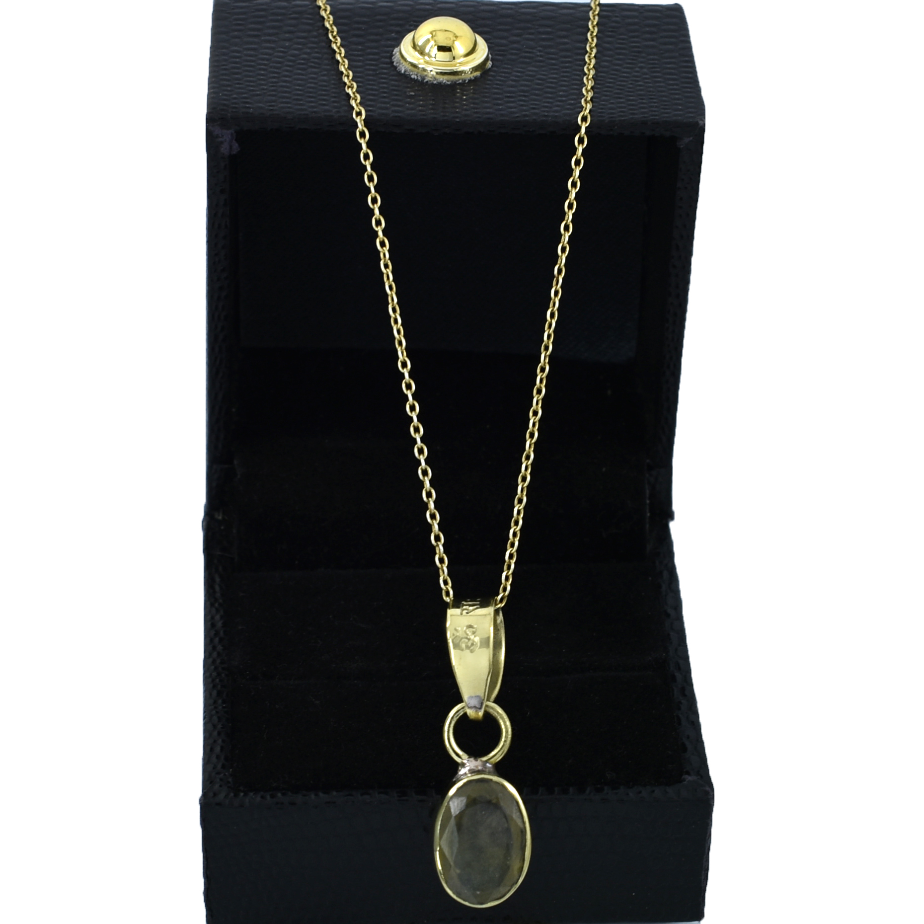 Premium Natural Yellow Sapphire (Pukhraj) Pendant in Gold-Plated Setting - Image 7