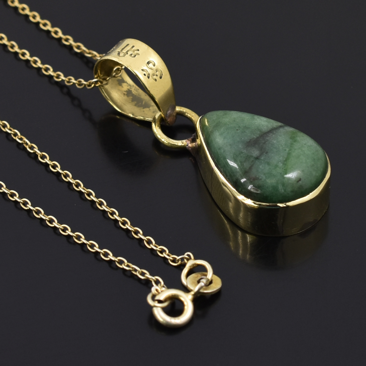 Premium Natural Emerald (Panna) Pendant in Gold-Plated Setting - Image 4