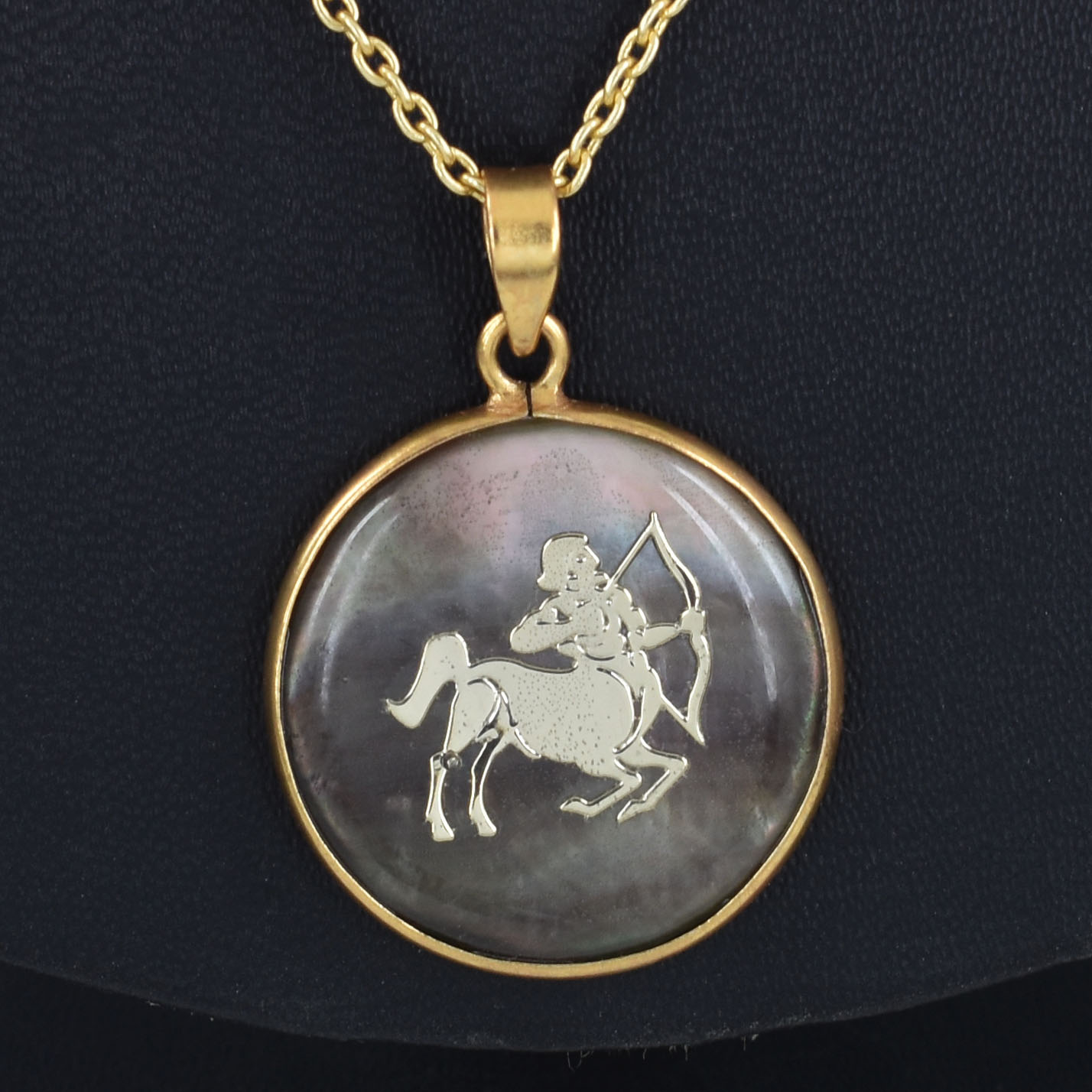 Sagittarius Zodiac Mother of Pearl Inlay Pendant - Image 5
