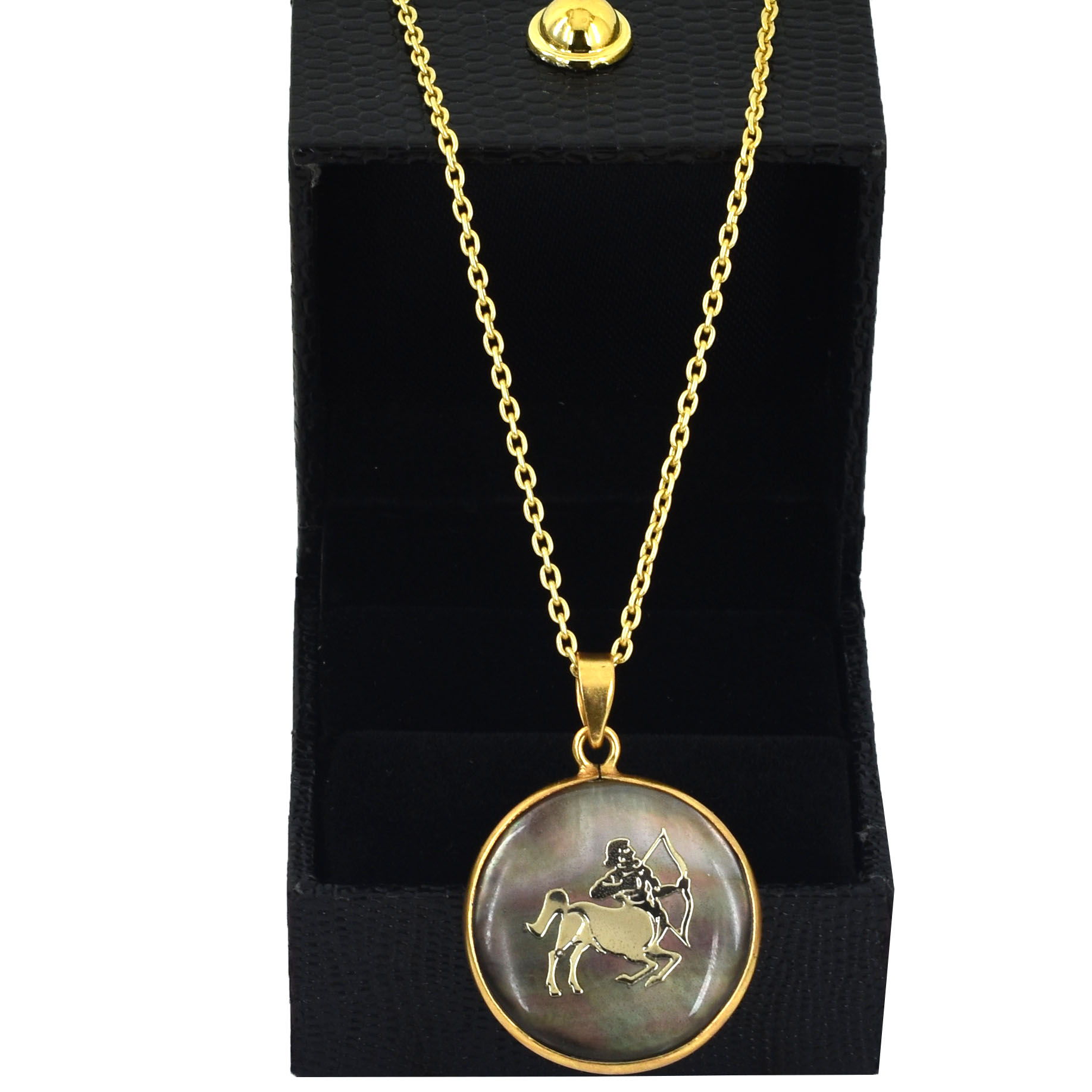 Sagittarius Zodiac Mother of Pearl Inlay Pendant - Image 3