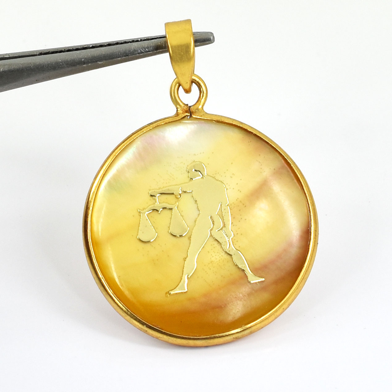 Natural Libra Zodiac Pendant Necklace (Tula Rashi Horoscope Symbol) - Image 7