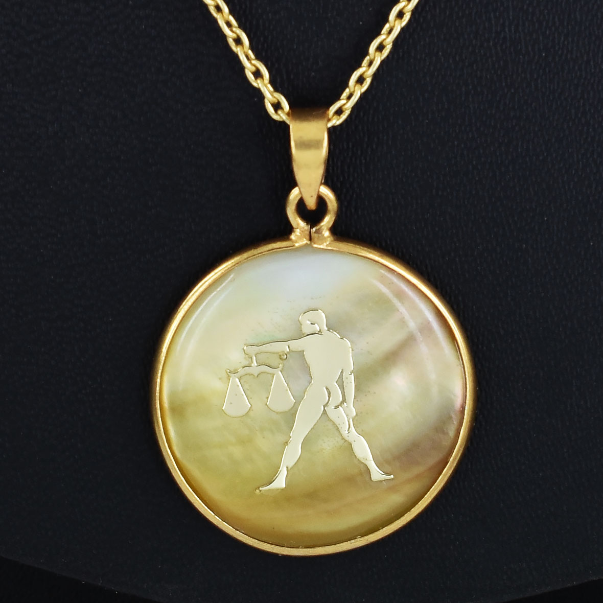 Natural Libra Zodiac Pendant Necklace (Tula Rashi Horoscope Symbol) - Image 5