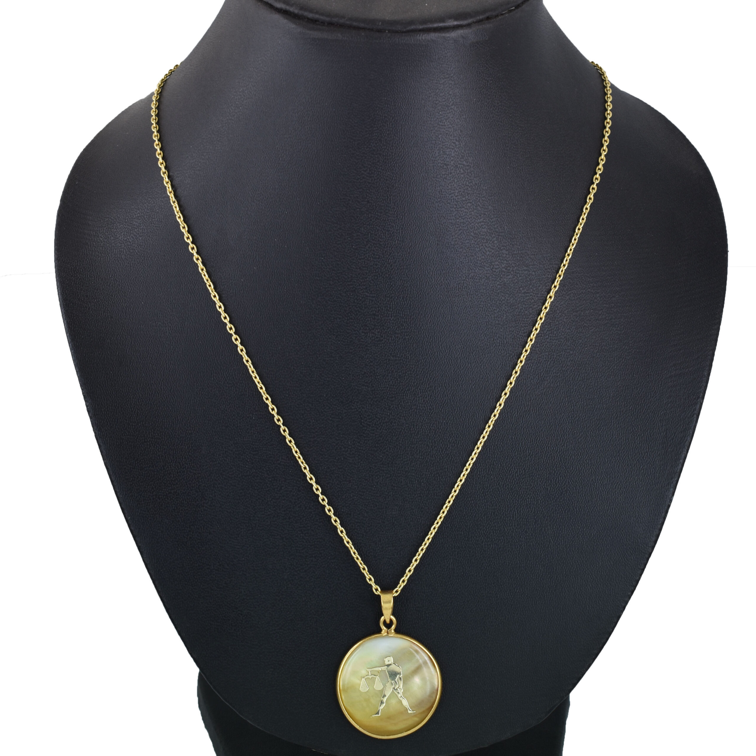 Natural Libra Zodiac Pendant Necklace (Tula Rashi Horoscope Symbol) - Image 4